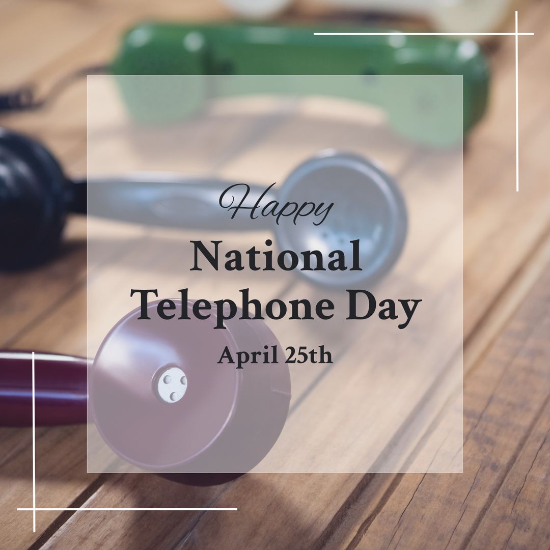 National Telephone Day April 25th Celebration with Retro Phone Handsets - Download Free Stock Templates Pikwizard.com