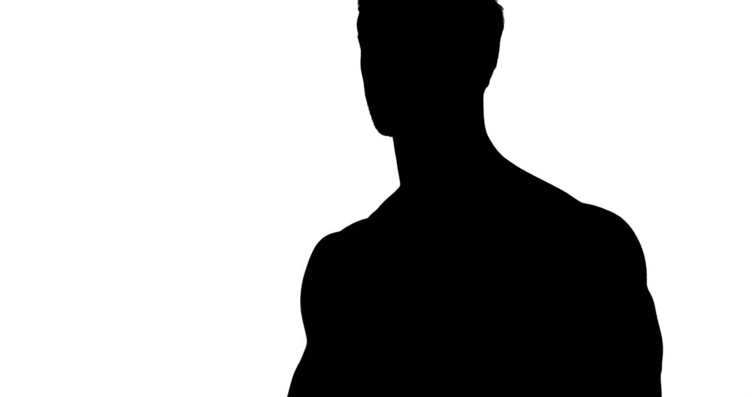 Silhouette of Male Profile Against White Background