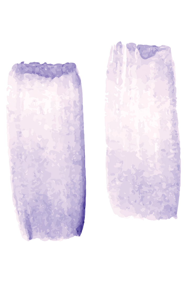 Purple Watercolor Smudges on Transparent Background