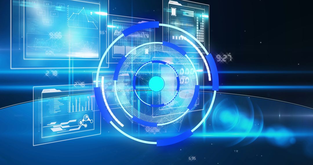 Futuristic Digital Interface with Data Insights Concept