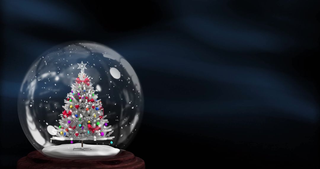 Festive Christmas Tree Encased in Magical Snow Globe