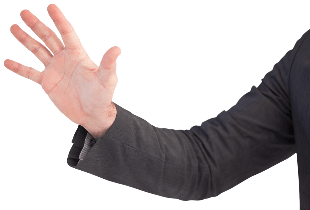 Transparent Illustration of Businessman Gesturing Forward