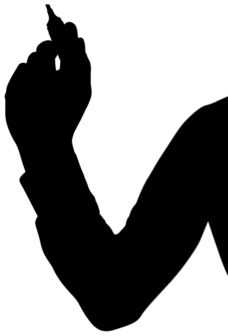 Transparent Silhouette of Man Holding Marker on Clear Background