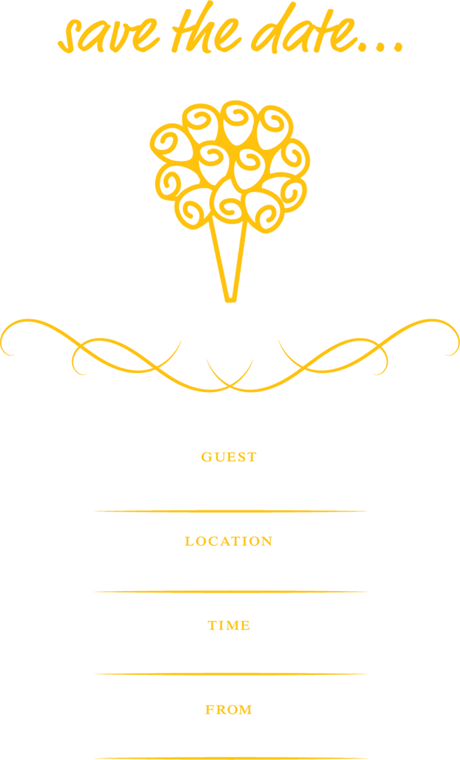 Transparent Floral Save the Date Template with Bouquet Design