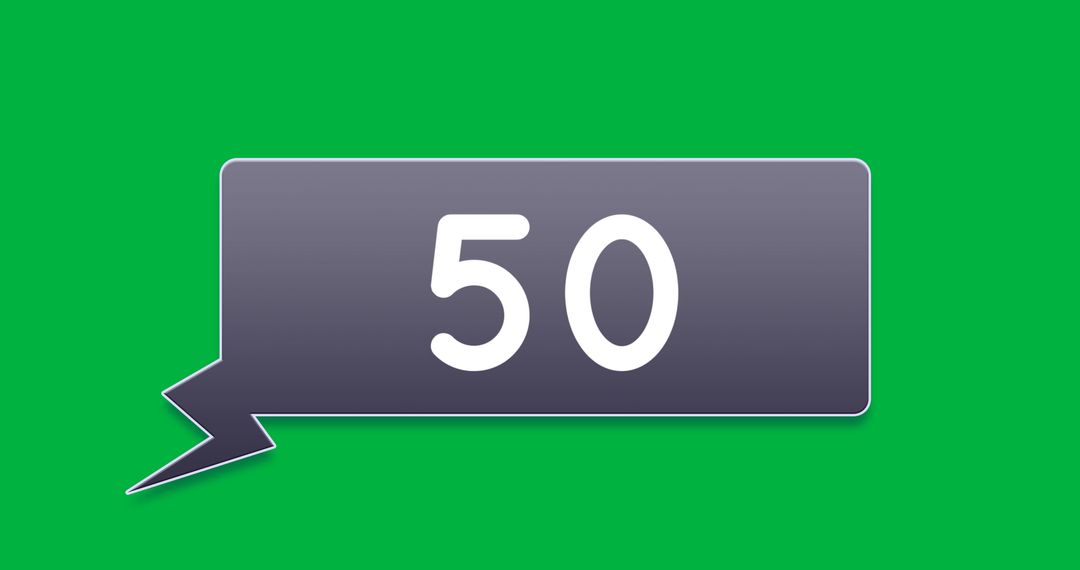 Fifty Notifications Bubble on Vibrant Green Background