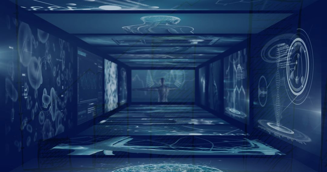 High-Tech Medical Data Interface with Futuristic Design