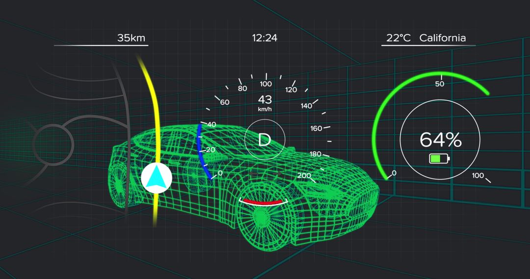 Futuristic Car Interface for Digital Automobile Innovation