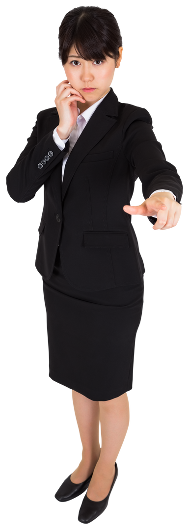 Transparent Asian Businesswoman Pointing Forward - Download Free Stock Images Pikwizard.com