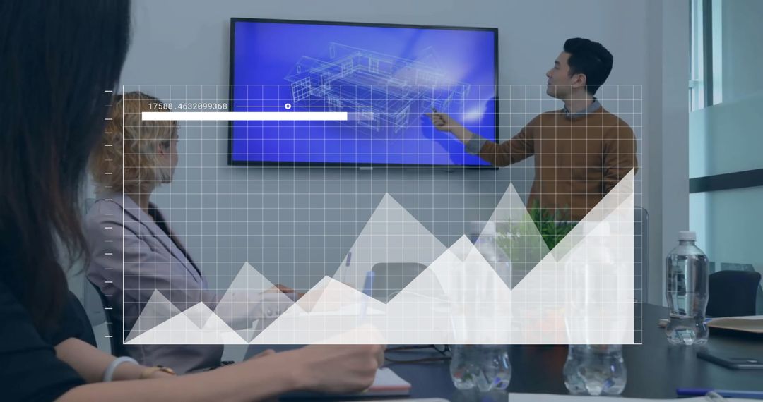 Analyst Presenting Data Visualization in Business Meeting