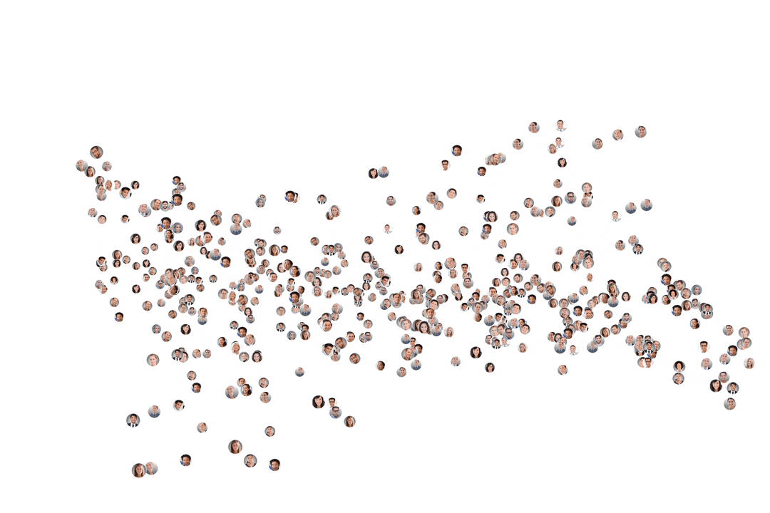 Transparent Digital Network of People Concept Illustration