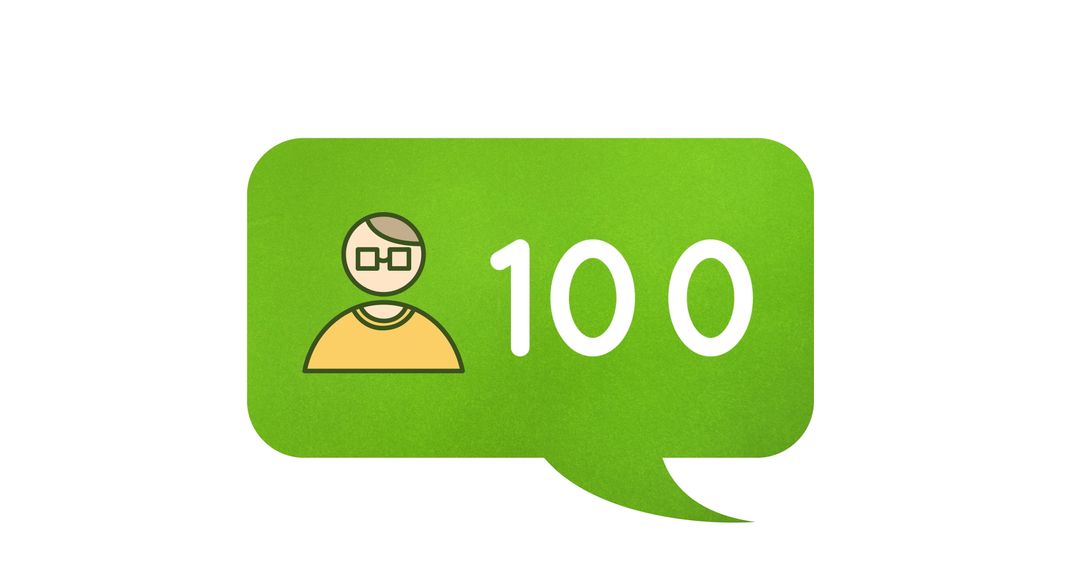 Growing Follower Count Icon in Green on White Background