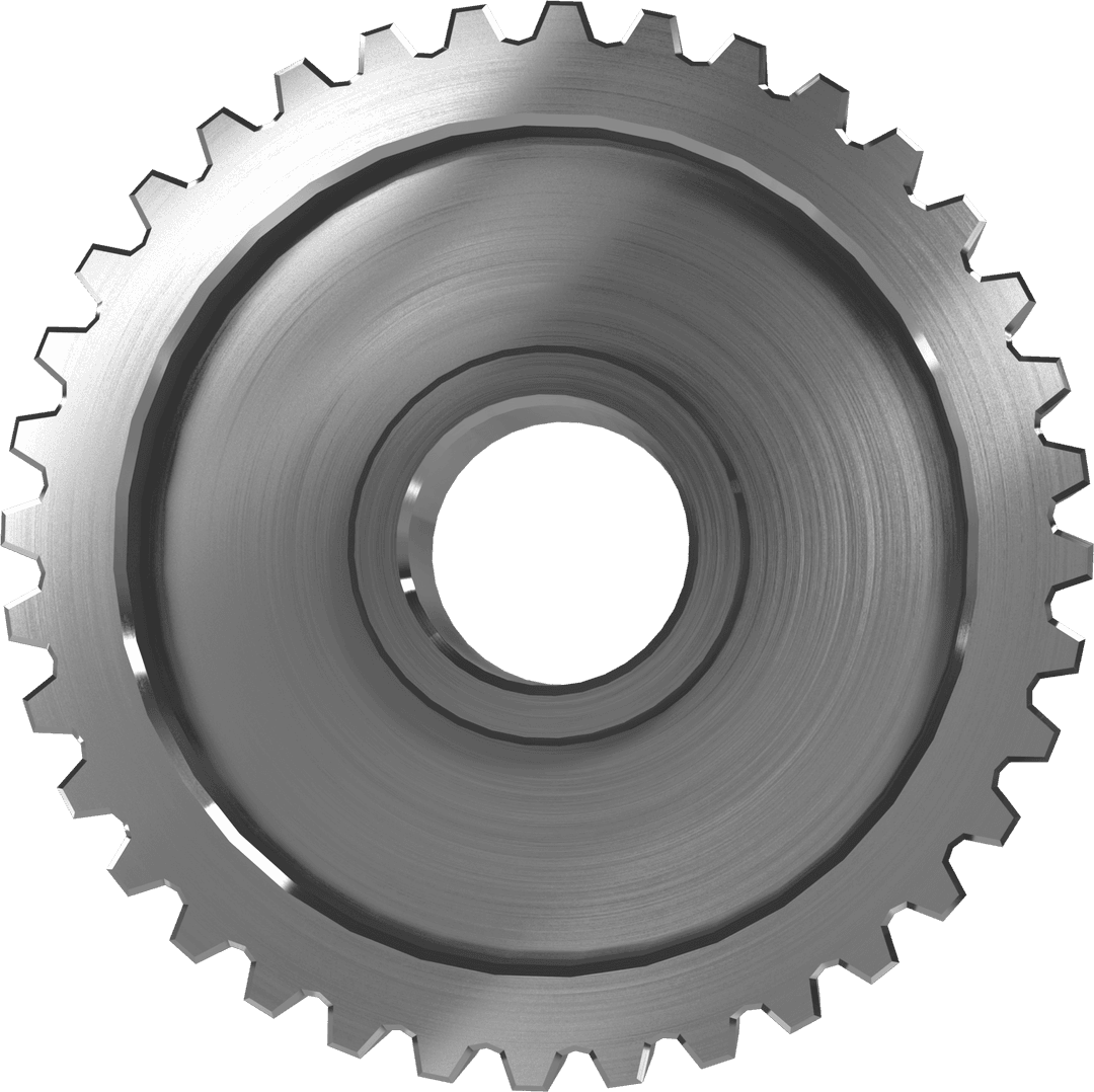 Silver Metallic Gear Wheel Cogs Transparent Vector Illustration