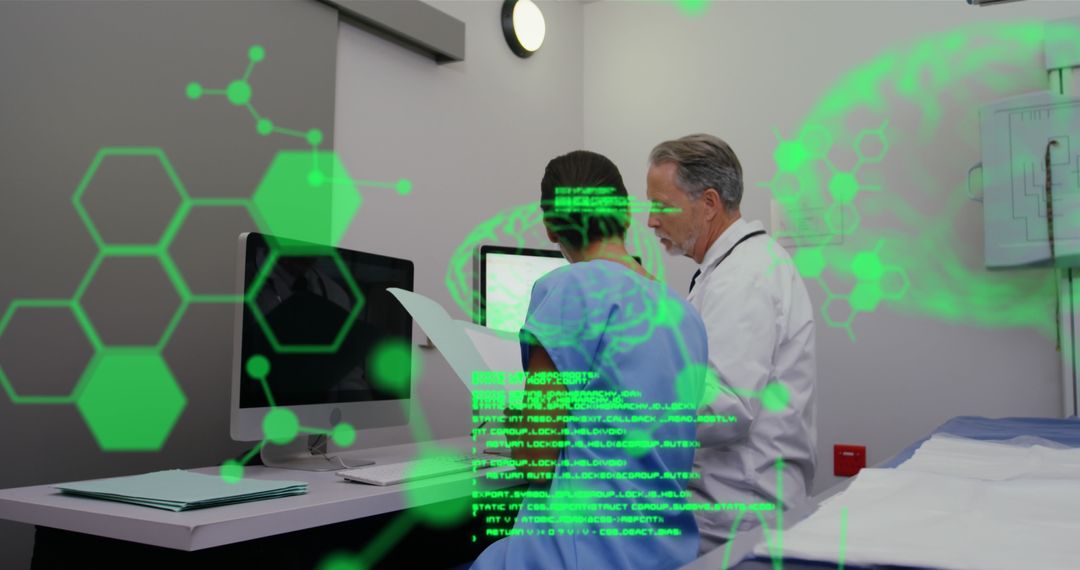 Scientists Collaborating on Medical Data and Technology Innovation