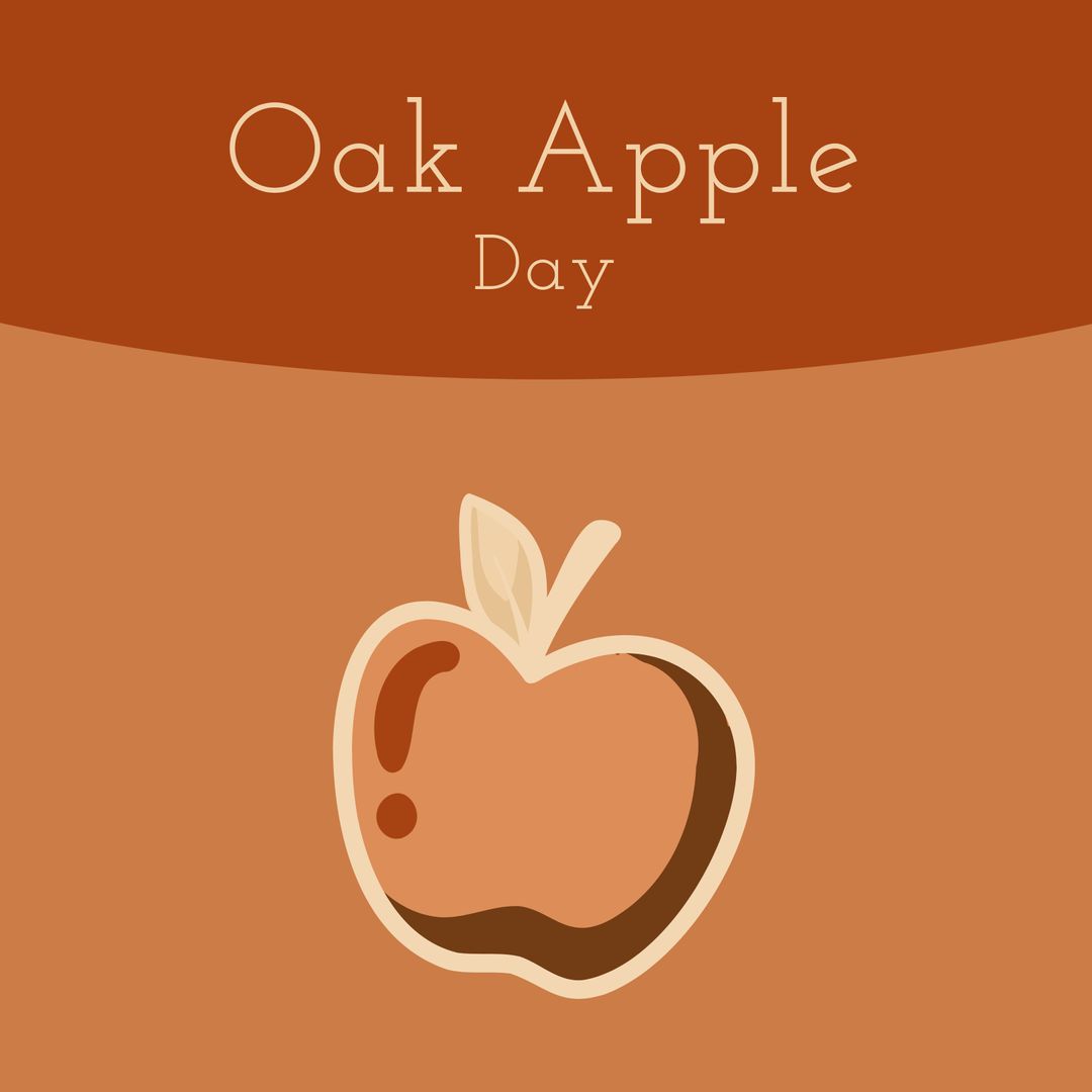 Oak Apple Day Celebration Illustration with Apple Motif