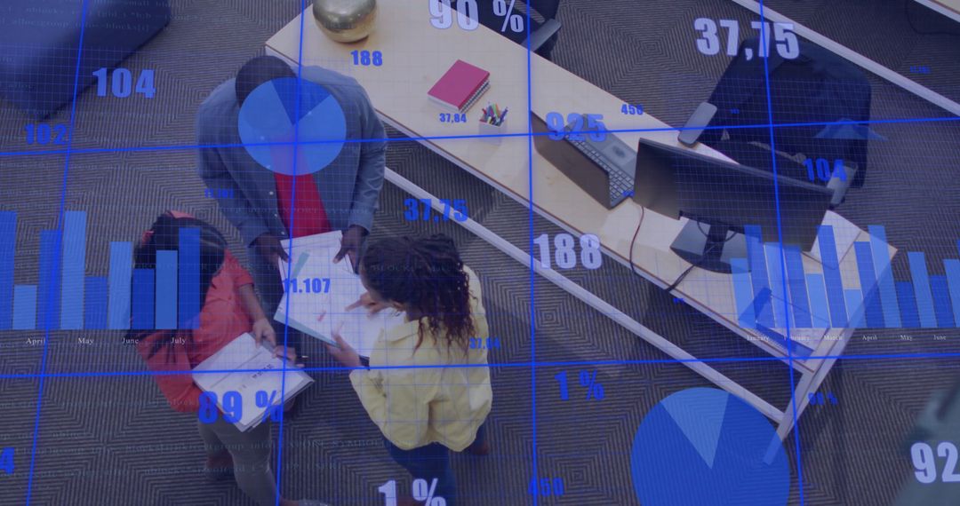 Diverse Team Collaborating Within Digital Financial Workspace