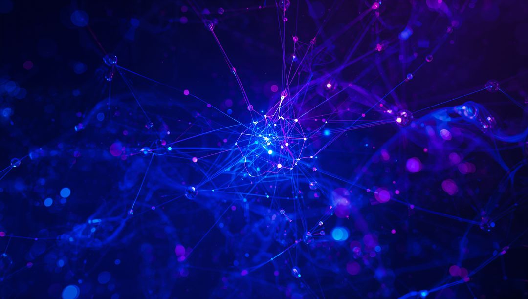 Vibrant Digital Network in Abstract Future Space