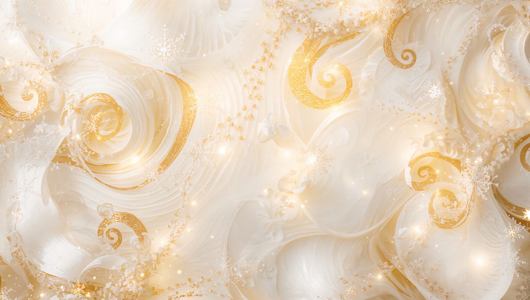 Flowing Gold Swirls Pearly Ribbons Creating Luxurious Gilded Abstract Wallpaper