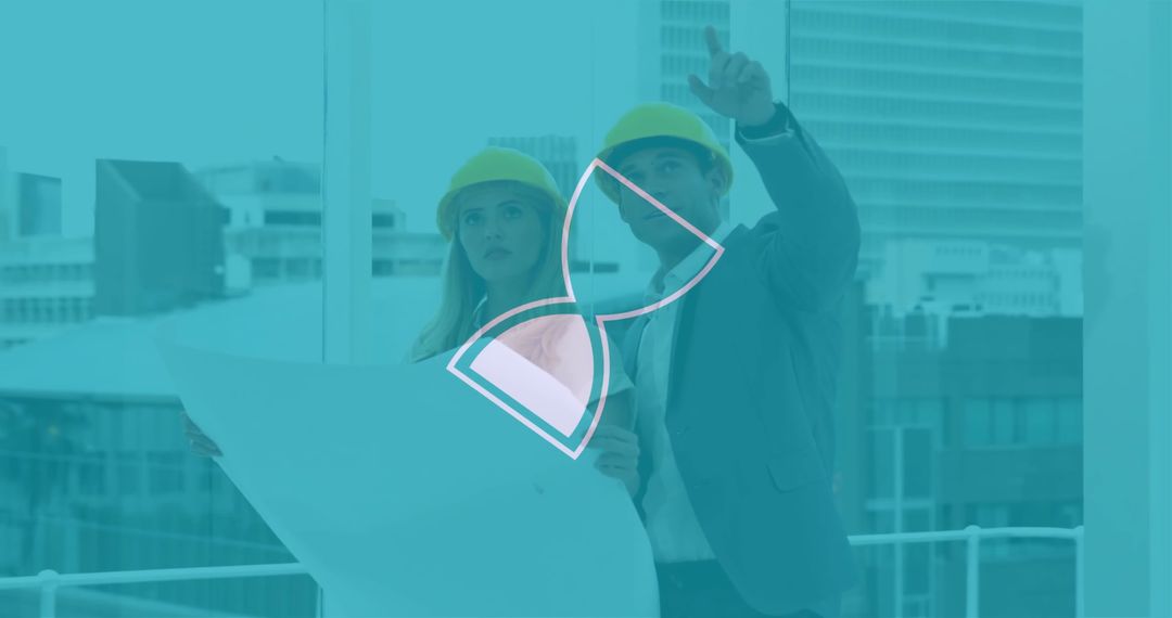 Architects Reviewing Plans by Window in Modern Office