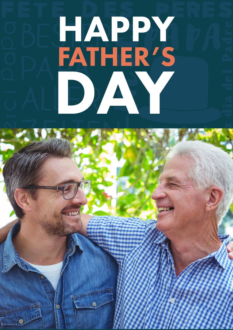 Caucasian Father and Son Embracing with Happy Father's Day Text - Download Free Stock Templates Pikwizard.com