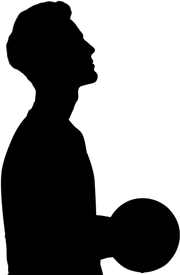 Transparent Vector Silhouette Man Lifting Barbell for Fitness Graphics