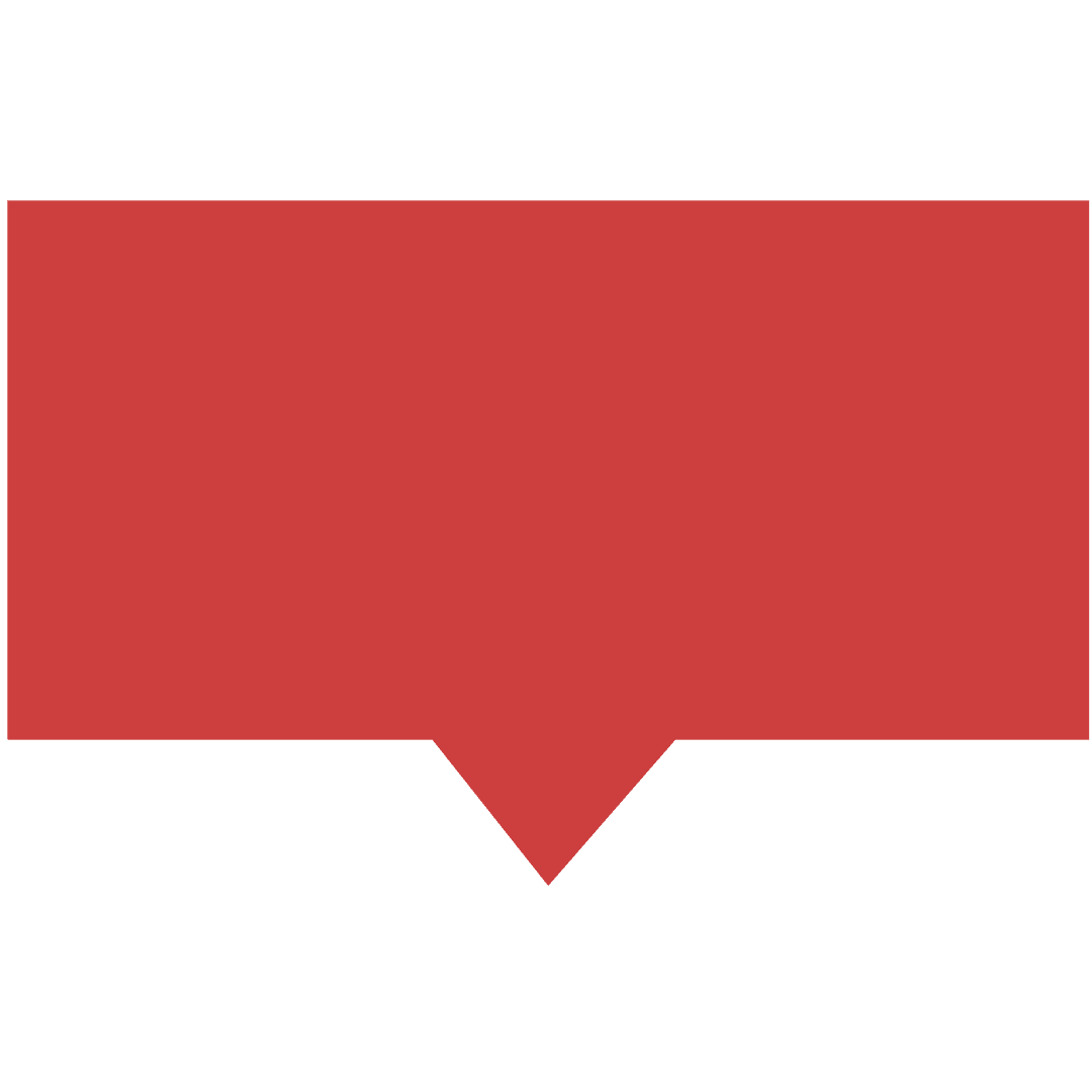 Bright Red Speech Bubble Design on Transparent Background