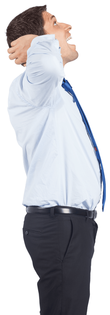 Caucasian Businessman Relaxing Pose Transparent Background