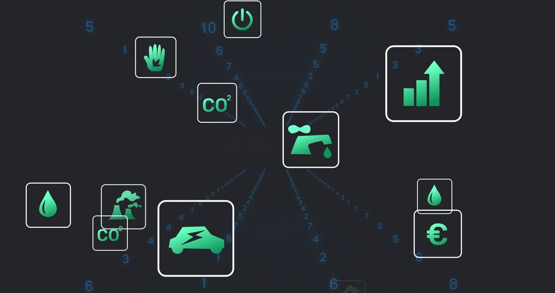 Eco-Friendly Digital Infographic on Sustainability and Data Integration