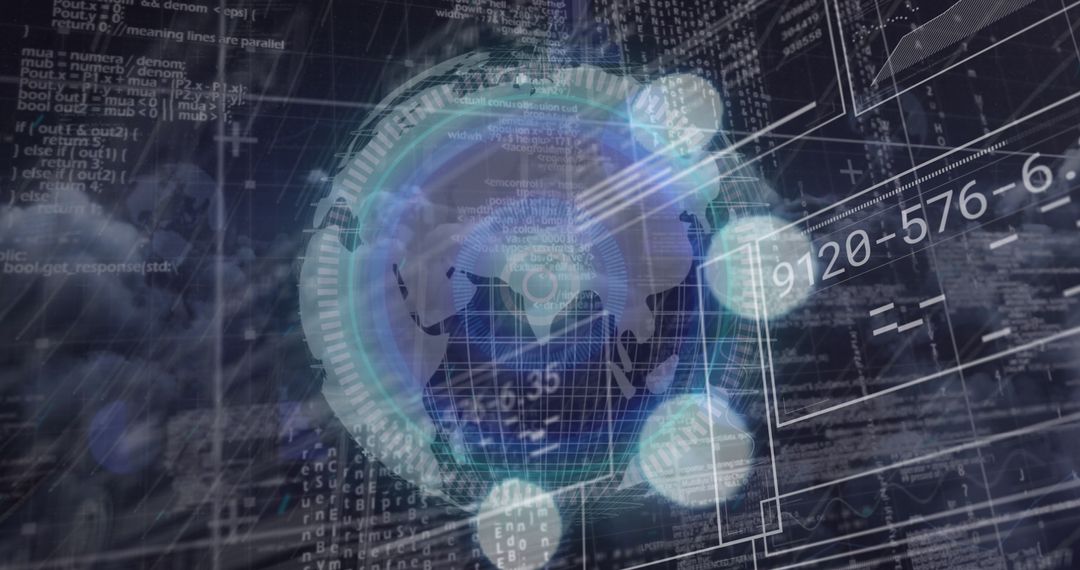 Globe and Digital Data Overlays Indicating Global Connectivity
