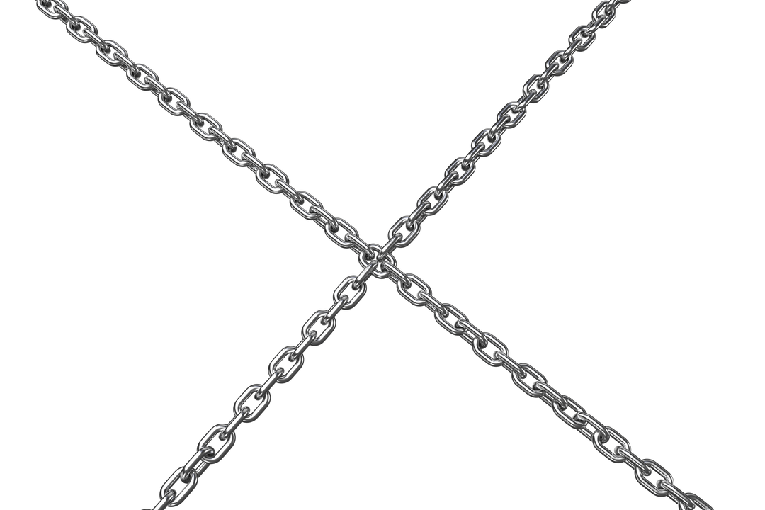 3D Render of Silver Metal Chains Crossed in Transparent Design - Download Free Stock Images Pikwizard.com