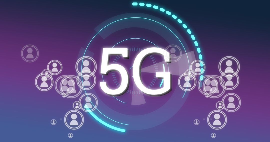 Futuristic 5G Network Concept with Digital Connections
