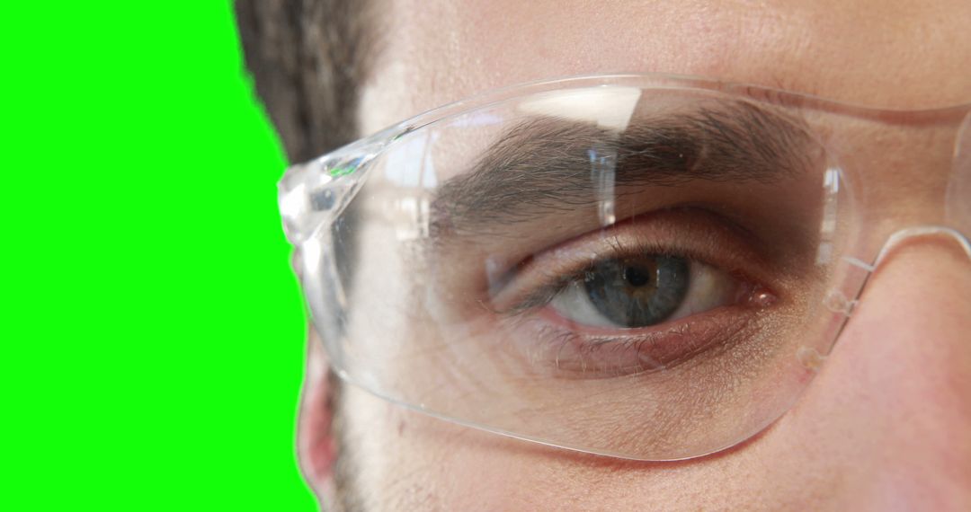 Close-Up of Man Wearing Safety Glasses - Free Images, Stock Photos and Pictures on Pikwizard.com