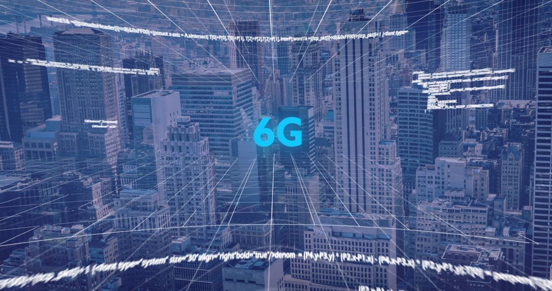 Futuristic 6G Data Processing Over Urban Cityscape