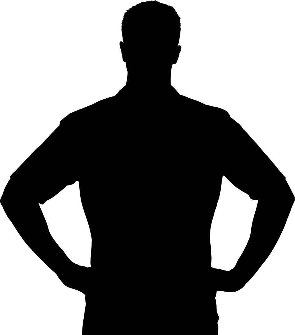 Transparent Vector Silhouette of Confident Athlete