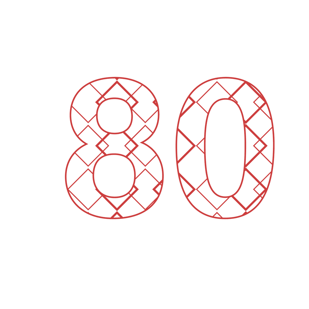 Celebratory Red Pattern 80 on Transparent Background