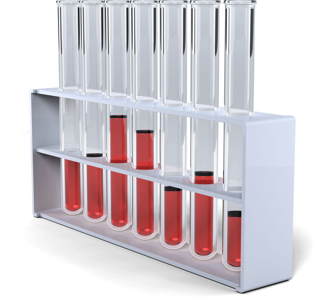 Transparent Test Tubes in Rack with Red Chemical Solution in Lab Setting - Download Free Stock Images Pikwizard.com