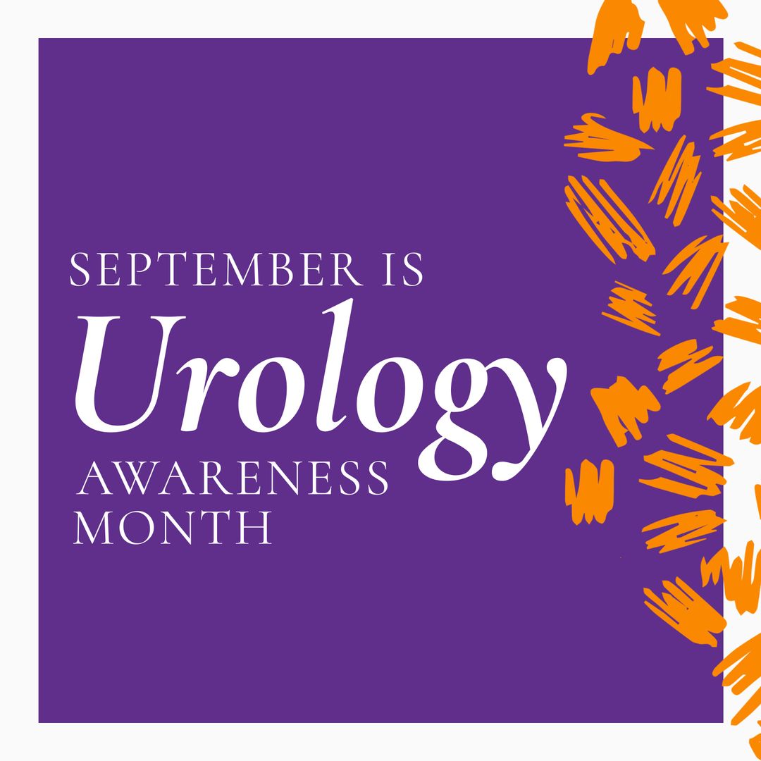 Urology Awareness Month Poster with Text on Violet Background