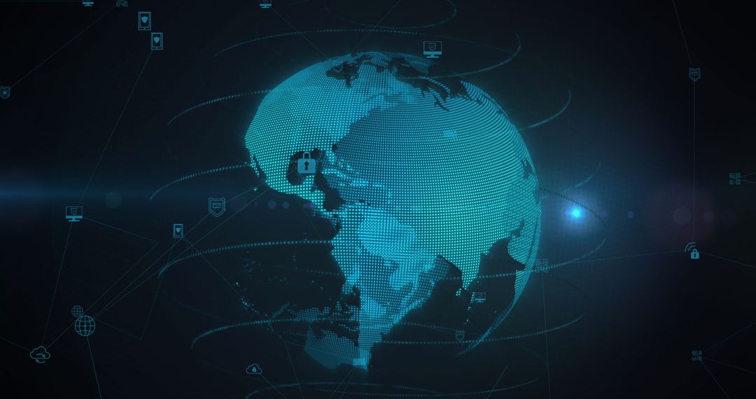 Digital Globe with Futuristic Connection Network Technology