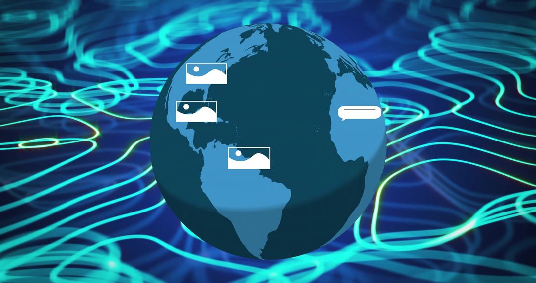 AI Data Processing on Globe with Digital Connections