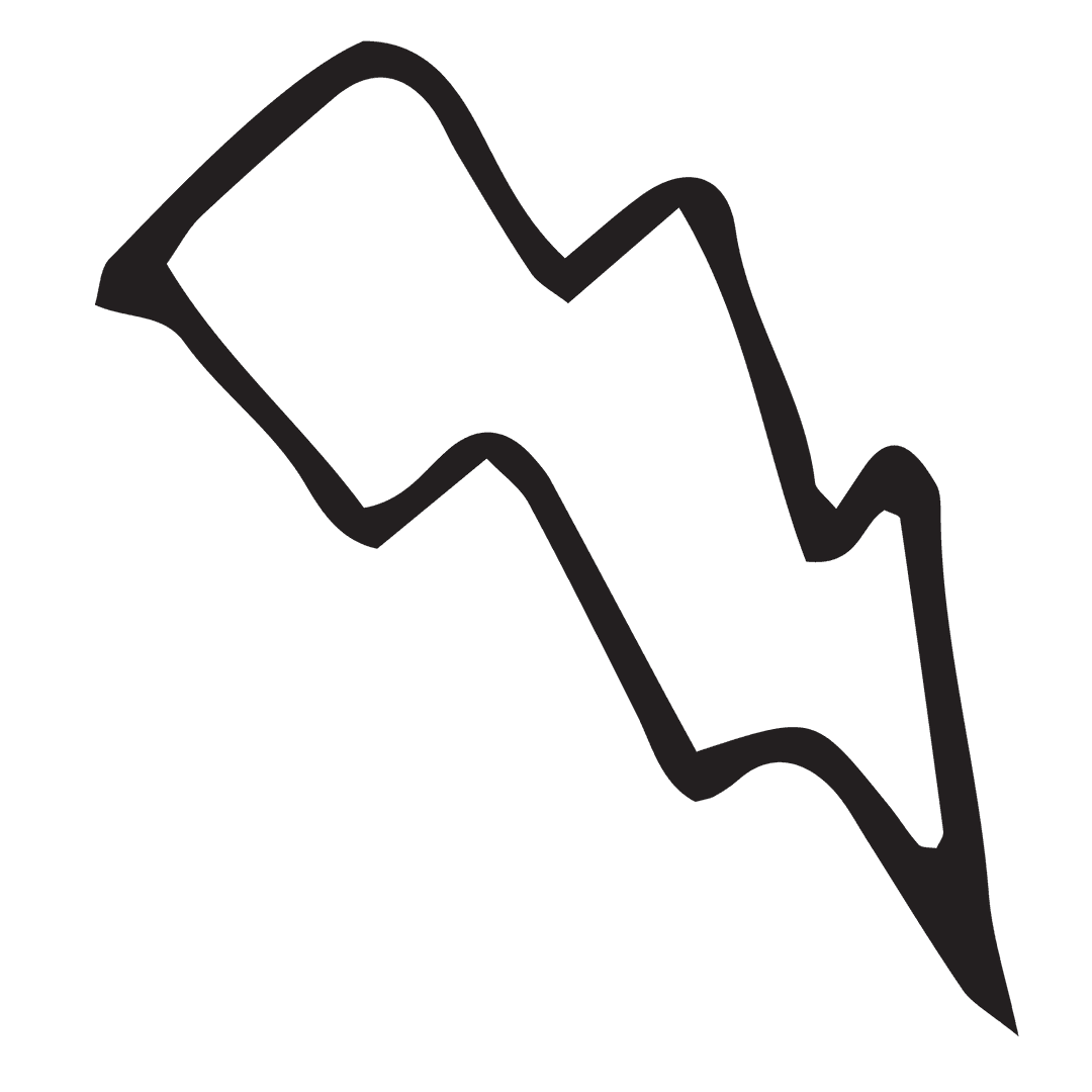 Black Lightning Transparent Background Simple Illustration