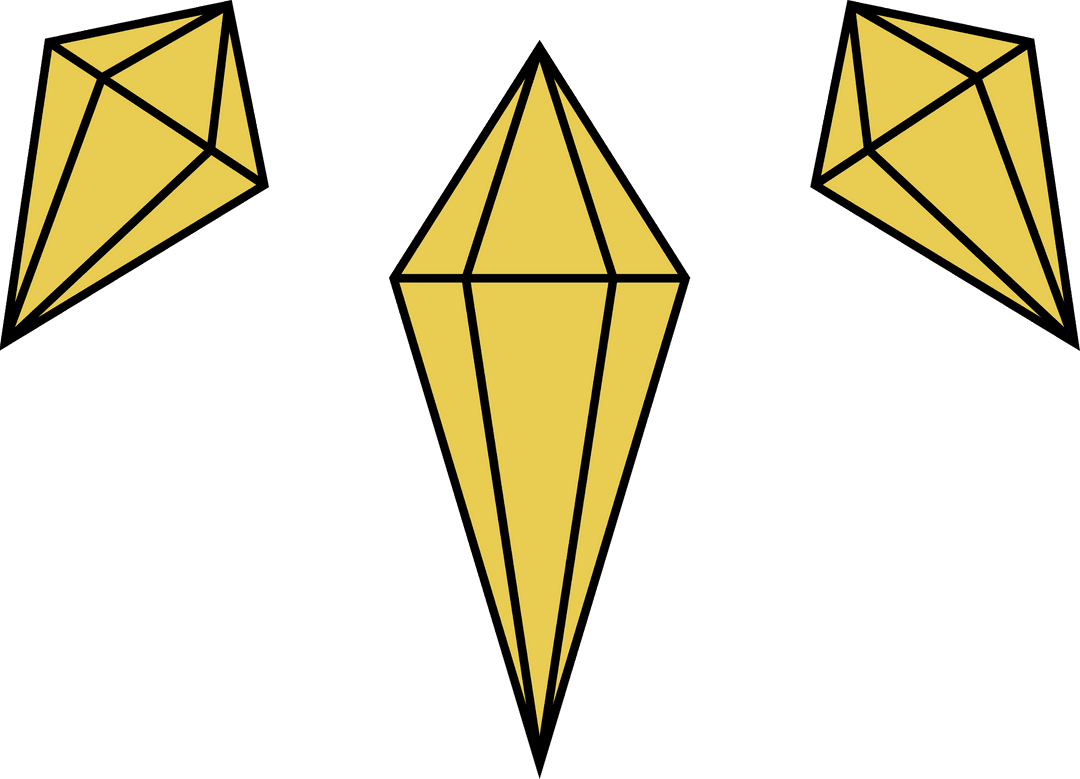 Stylized Golden Crystals With Transparent Elegance