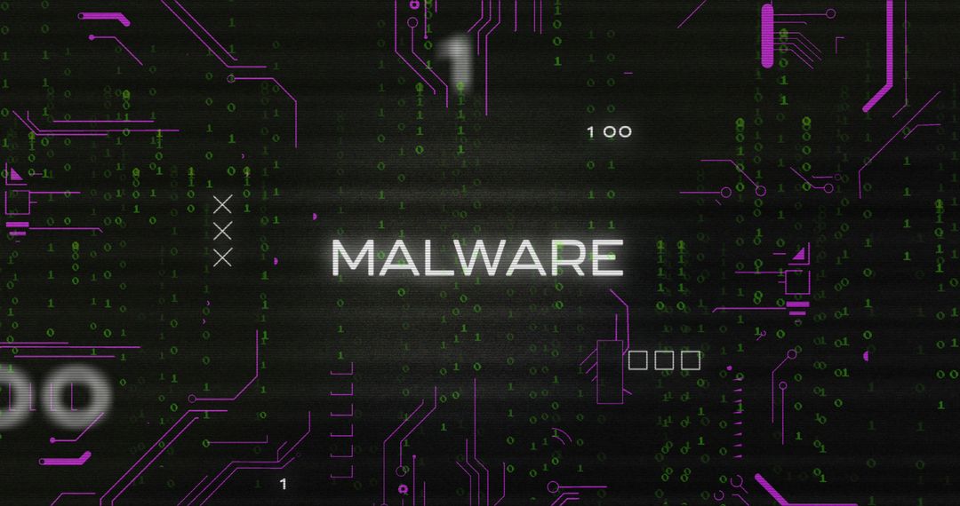 Malware Warning Cybersecurity Concept with Digital Interface