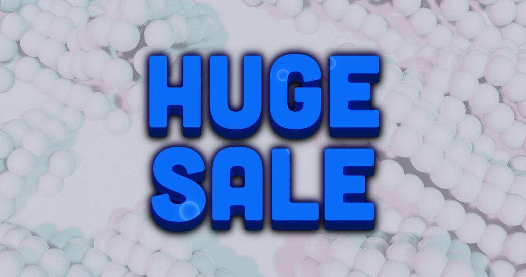 Huge Sale Advertising with 3D Bubbles in Abstract Background