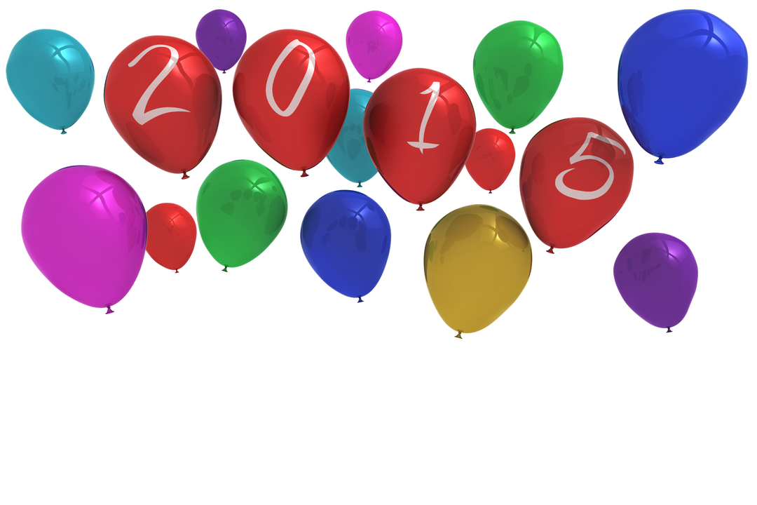 Colorful Balloons with 2015 Text on Transparent Background - Download Free Stock Images Pikwizard.com