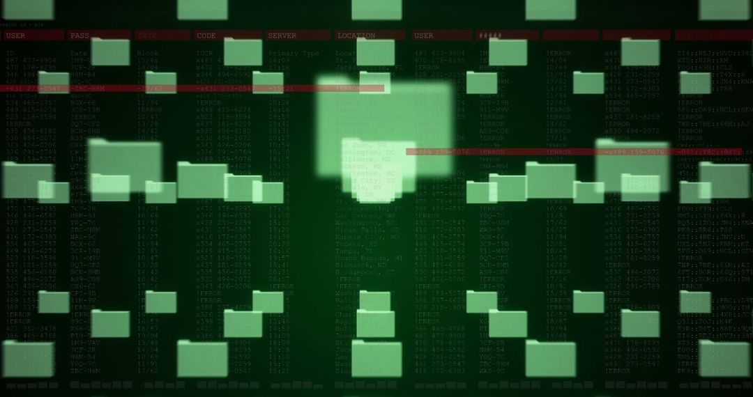 Digital Files and Security Padlock in Futuristic Technology Interface