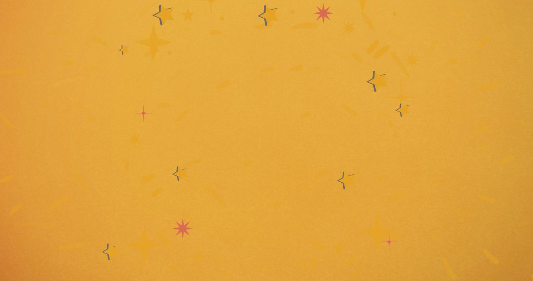 Colorful Happy New Year Text on Orange Background with Balloons