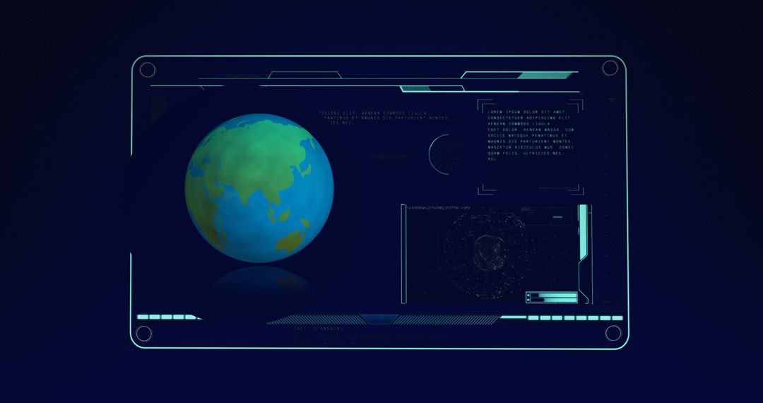 Futuristic Digital Interface with Rotating Globe Concept
