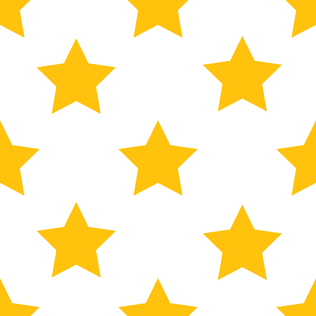 Repeated Yellow Stars Seamless Pattern on Transparent Background