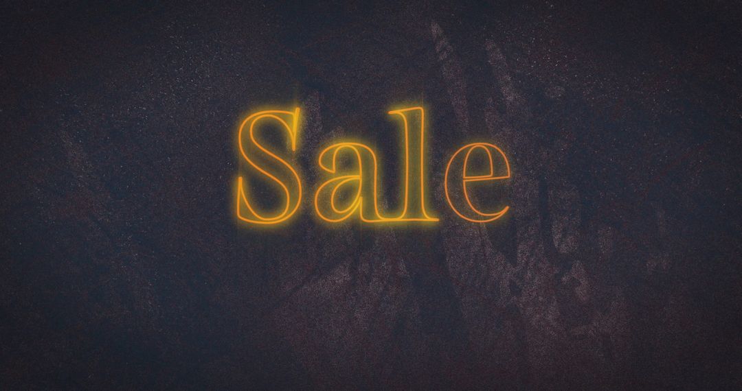Glowing Neon Sale Text on Distressed Dark Background