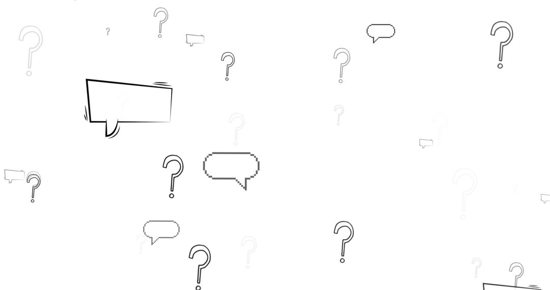 Digital Communication Concept with Speech Bubbles and Question Marks