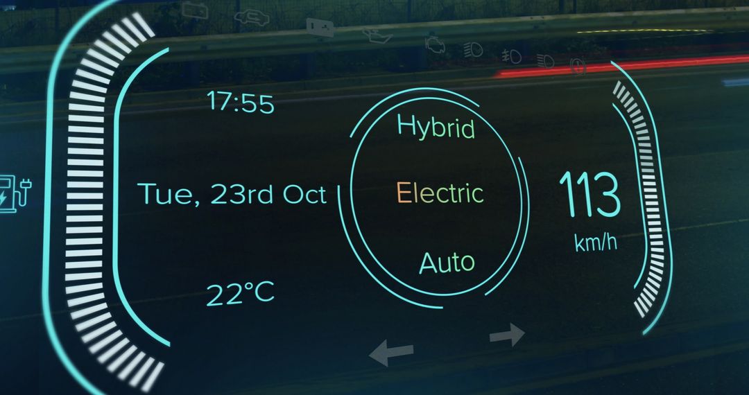 Modern Digital Car Dashboard with Futuristic Interface Display